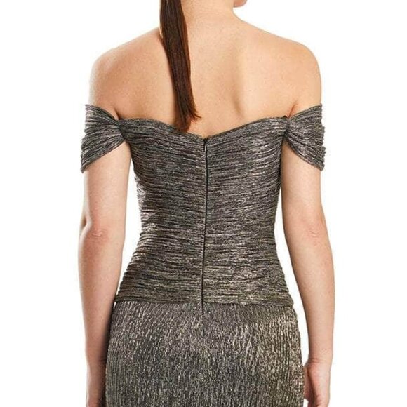 NWT Alexander by Daymor 1858F23 Prom Dress Bronze size 6 - Picture 3 of 9